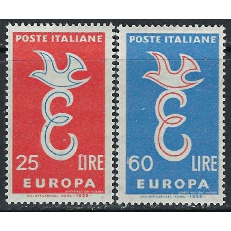 Italy 750-51 MNH 1958 Europa (ak4283)