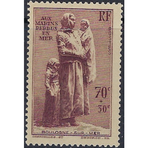 France B93 MH 1939 Statue of Widow and Children (ak6148)