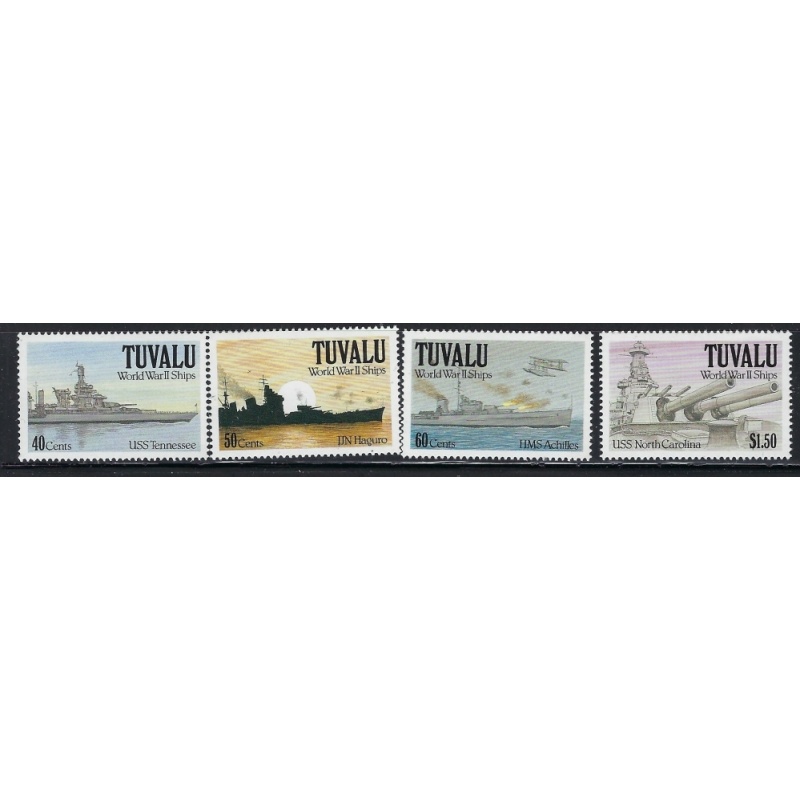 Tuvalu 578-81 MNH 1991 WWII Ships (an1438)