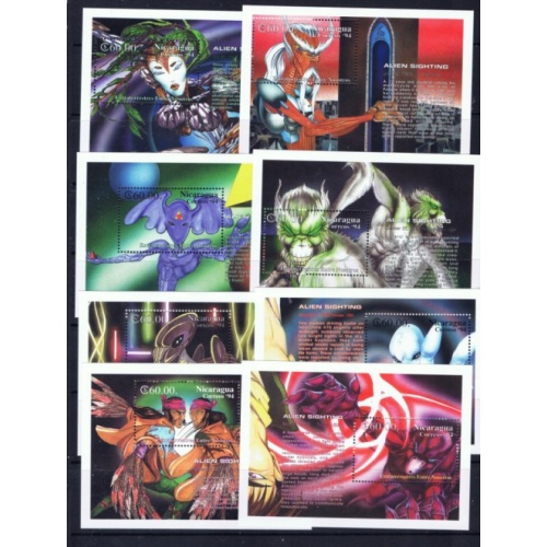 Nicaragua 2020-27 NH 1994 Aliens souvenir sheets