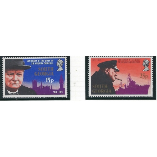 South Georgia 39-40 MNH 1974 Winston Churchill (fe8149)
