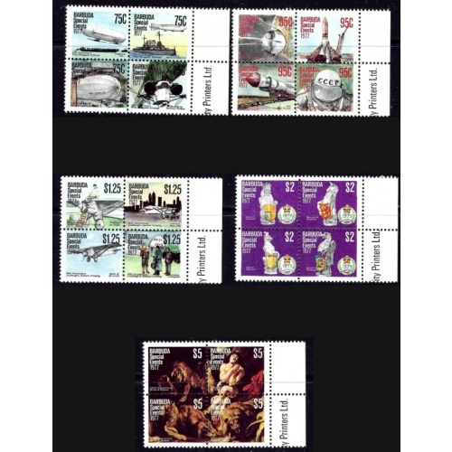 Barbuda 318-22 MNH 1977 Blocks of 4 (ak1646)