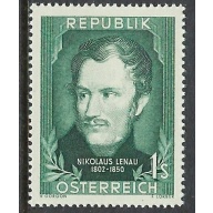 Austria 582 MNH 1952 Nikolaus Lenau (ap8403)