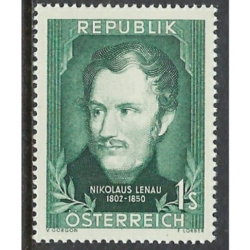 Austria 582 MNH 1952 Nikolaus Lenau (ap8403)