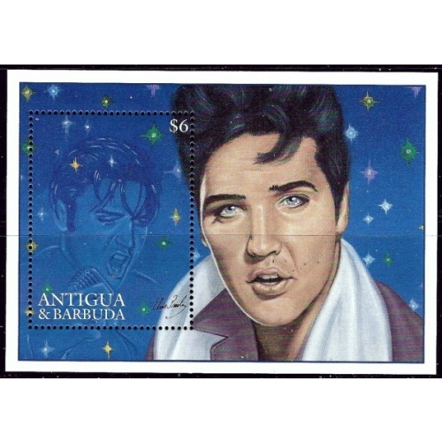 Antigua 1958 MNH 1996 Elvis Presley souvenir sheet (an2364)