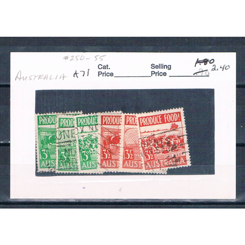 Australia 250-55 Used set Modern Dairy Production 1 1953 CV 2.40 (A0510)