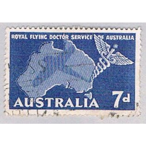Australia 305 Used Caduceus and Map 1957 (BP55910)