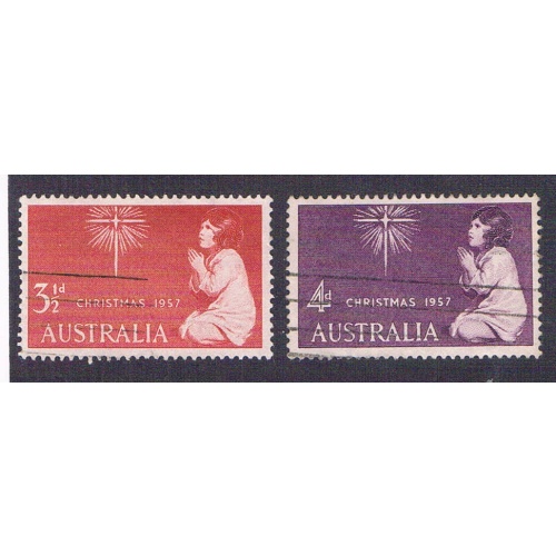 Australia 306-07 Used set Child Praying 1957 (A0514)