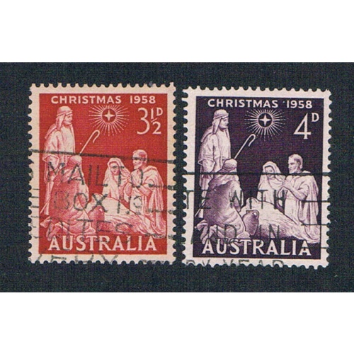 Australia 312-13 Used set Nativity 1 1958 (A0512)