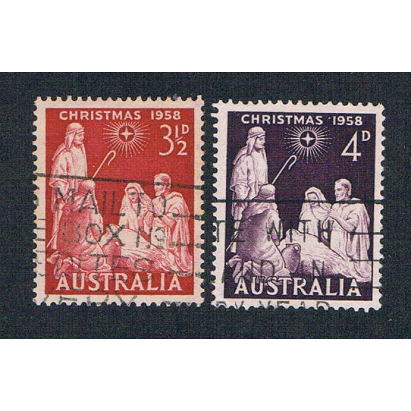 Australia 312-13 Used set Nativity 1 1958 (A0512)