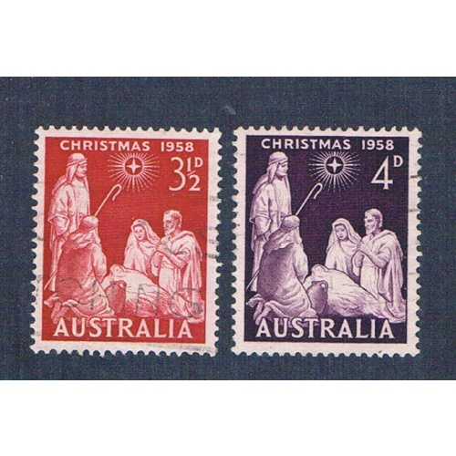 Australia 312-13 Used set Nativity 2 1958 (A0511)