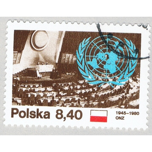 Poland 2417 Used UN Emblem 1980 (BP47005)