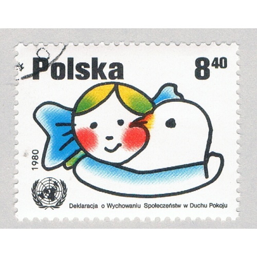 Poland 2423 Used Girl and Dove 1980 (BP47007)