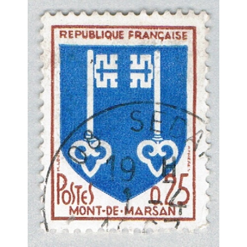 France 1144 Used Arms of Mont-d-Marsan 2 1966 (BP58038)