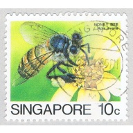 Singapore 454 Used Honey Bee 2 1985 (BP59205)