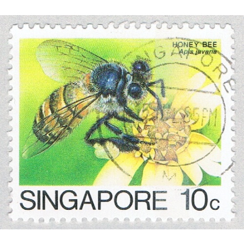 Singapore 454 Used Honey Bee 2 1985 (BP59205)