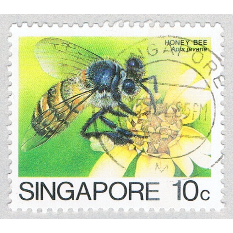 Singapore 454 Used Honey Bee 2 1985 (BP59205)