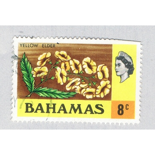 Bahamas 320 Used Flowers 1 perf cut 1971 CV 1.40 (BP63813)
