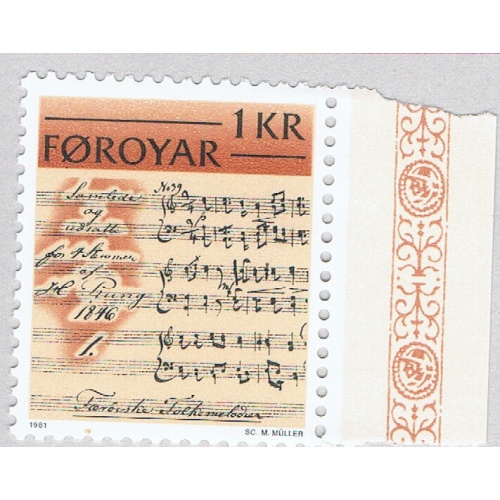 Faroe Islands 69 Unused Sheet Music 1981 CV 3.00 (BP66508)