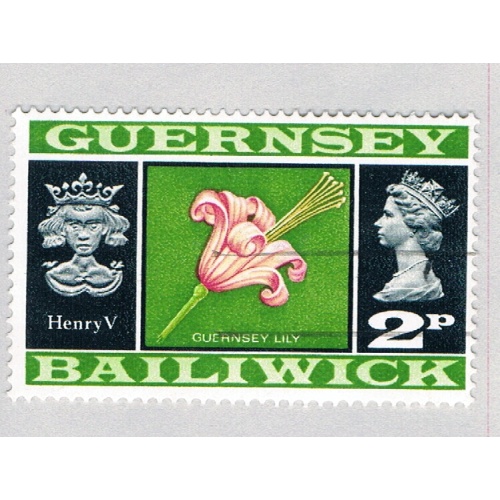Guernsey 44 Used Lily Flower 1971 (BP66516)