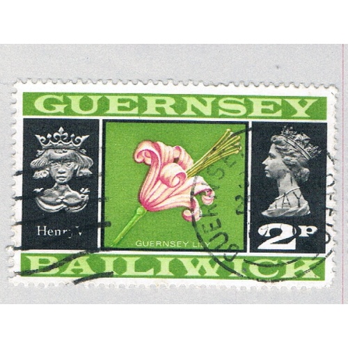 Guernsey 44 Used Lily Flower 1 1971 (BP66517)