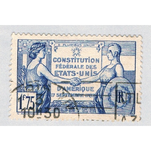 France 332 Used France congrtulating USA 1937 CV 2.00 (BP68626)
