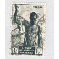 French Equitorial Africa 181 Used Niger Boatman 1946 (BP69514)