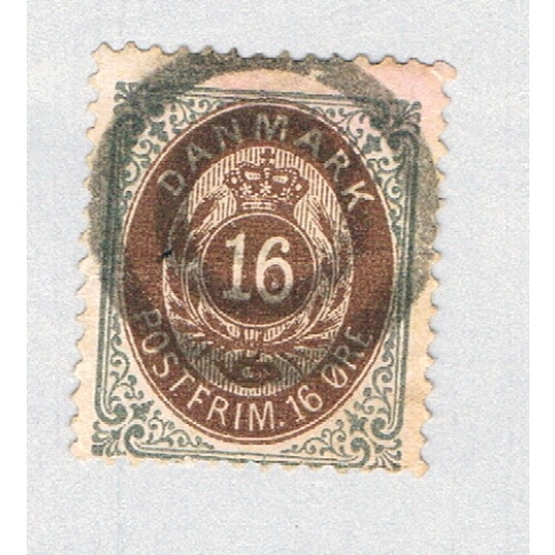 Denmark 30 Used Numeral 16 1875 CV 6.50 (BP70032)