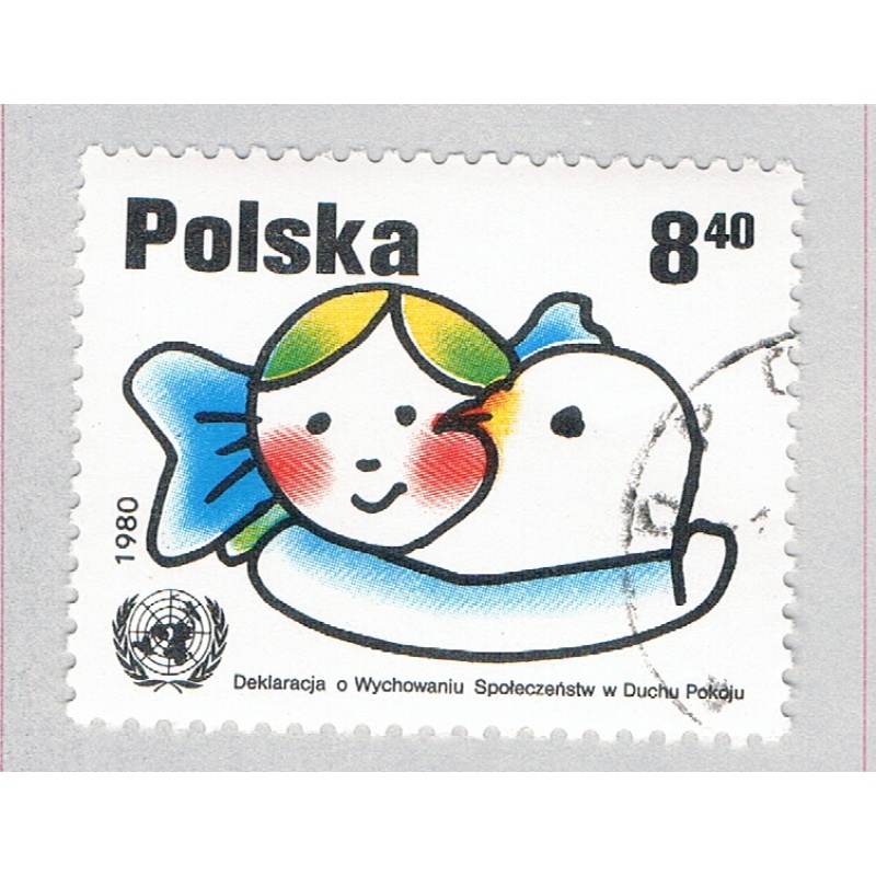 Poland 2423 Used Girl Embracing Dove 1980 (BP71218)