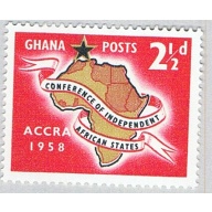 Ghana 21 MNH Map of Africa 1958 (BP73925)