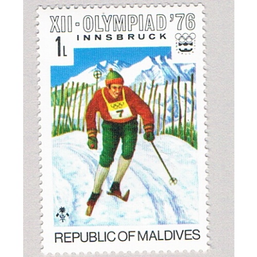 Maldives 613 MNH Skier 1976 (BP75712)