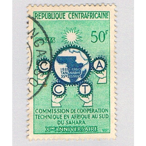 Central Africa 3 Used CCTA-emblem 1960 (BP78813)