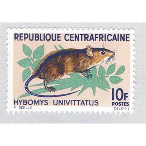 Central Africa 74 MNH One Stripe Mouse 1 1966 CV 2.10 (BP79204)