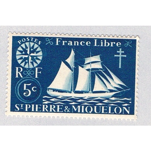St Pierre and Miquelon 300 MNH St. Malo Fishing Schooner 1942 (BP79305)