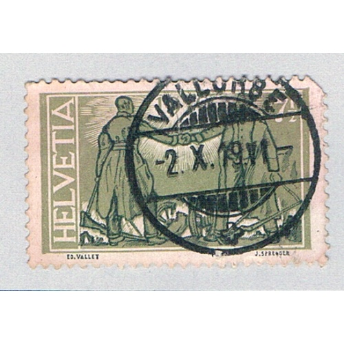 Switzerland 190 Used Two soldiers shaking hands 1919 CV 2.25 (BP79522)