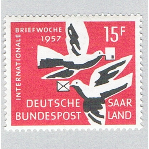 Germany DDR 288 MNH Two doves with envelopes 1957 CV 1.30 (BP82116)