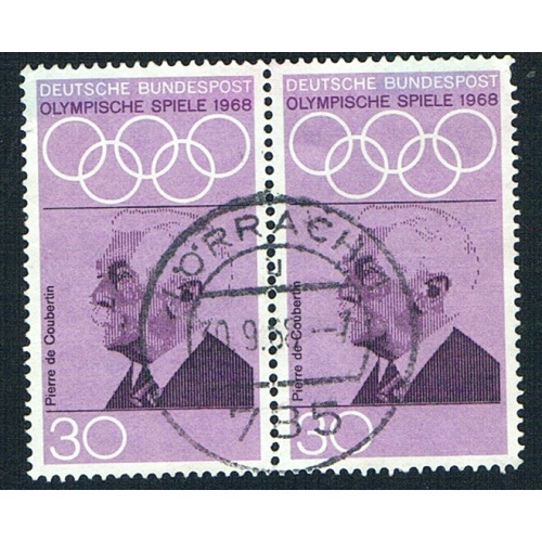 Germany  Used Pair Games emblem 1968 (BP83510)