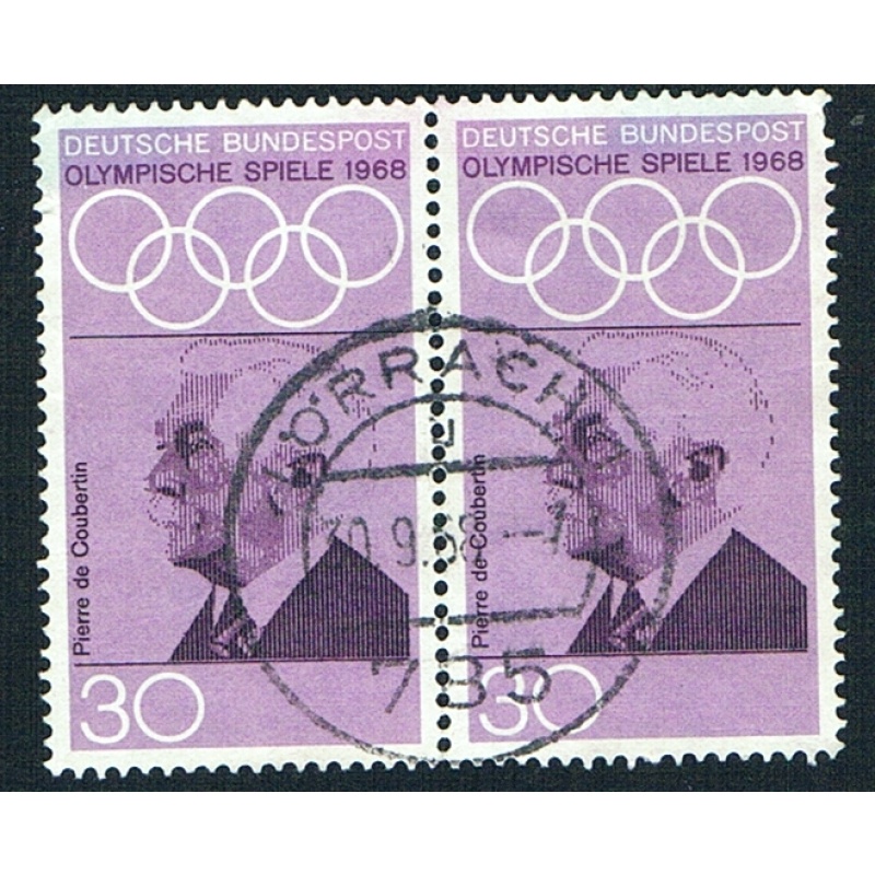 Germany  Used Pair Games emblem 1968 (BP83510)