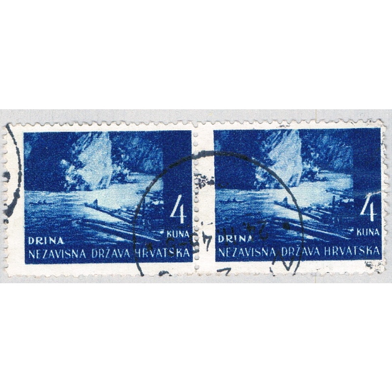 Croatia 37 Used H Pair Drina River 1941 (BP83916)