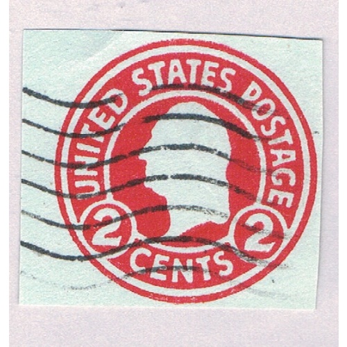 US  Used Cut square Washington red 2c  (BP84201)