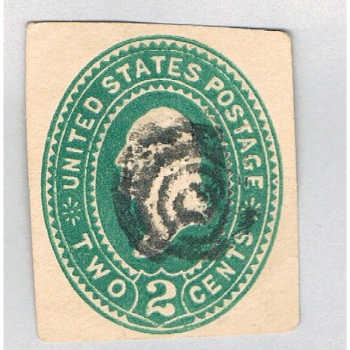 US  Used Cut square Washington green 2c  (BP84203)