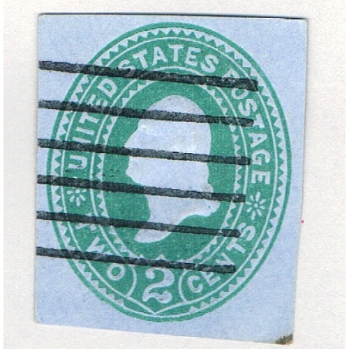 US  Used Cut square Washington green 2c 1  (BP84204)