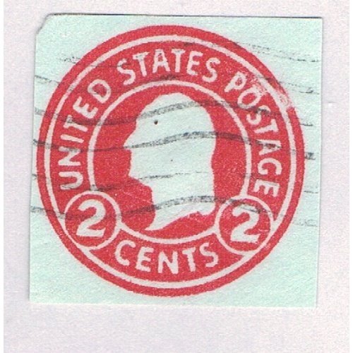 US  Used Cut square Washington red 2c 1  (BP84205)