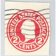 US  Used Cut square Washington red 2c 2  (BP84206)