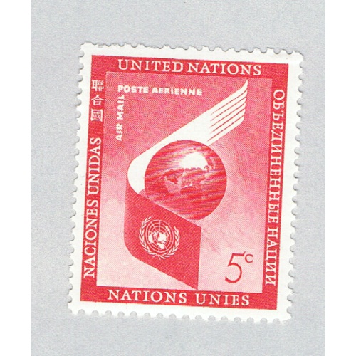 UN NY C6 MNH Airplane Wing and Globe 1959 (BP84318)