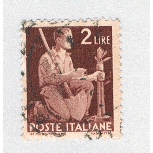 Italy 472 Used Gardener Tying Sapling to Stake 1945 (BP85512)