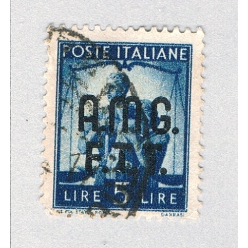 Italy AMG Triest  Used Couple with Child and Scales of Justice 1947 (BP85937)