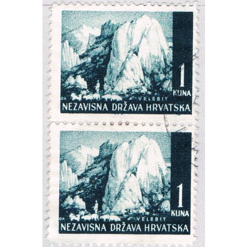 Croatia 33 Used V Pair Velebit Mountains 1941 (BP87204)