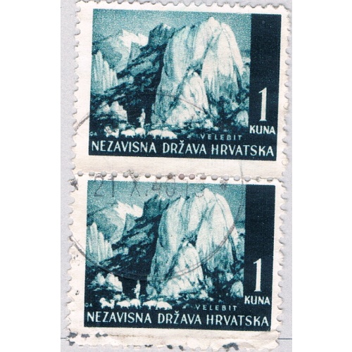 Croatia 33 Used V Pair Velebit Mountains 1941 (BP87205)