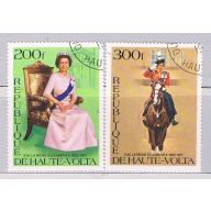 Burkina Faso 436-37 Used set QEII 1977 CV 1.55 (HV0423)